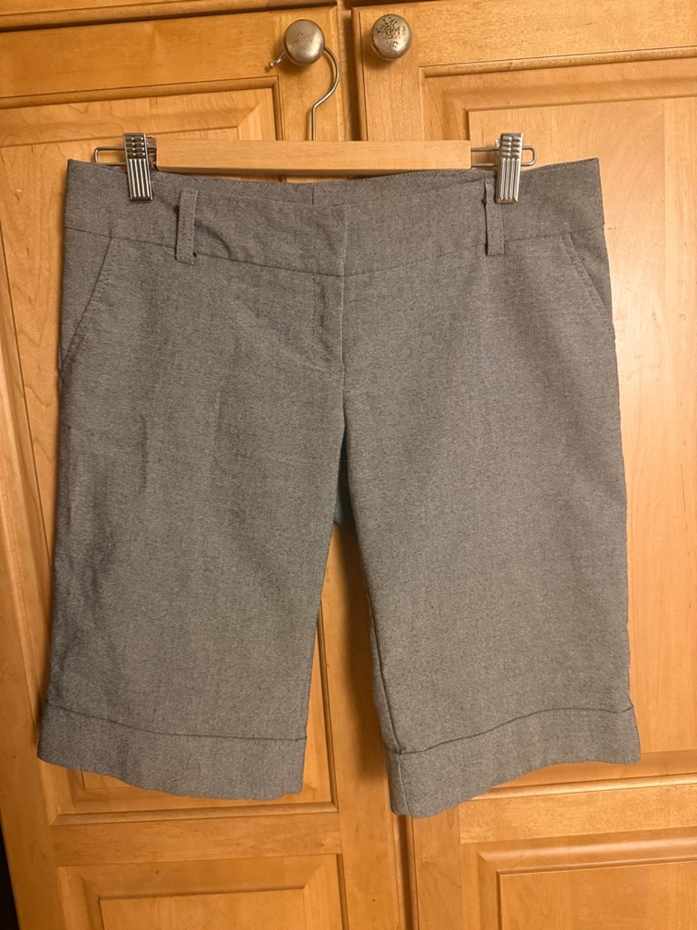 Forever 21 Women's Gray Tailored Bermuda Shorts with Cuffed Hem